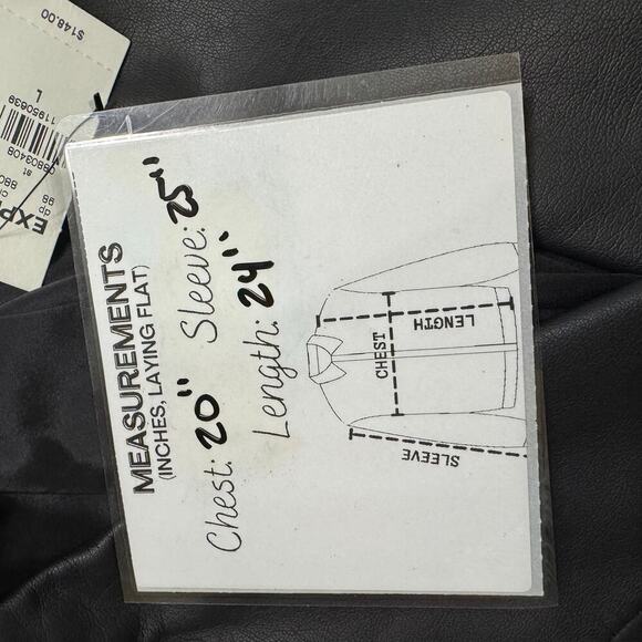 Express black faux leather quilted moto jacket size large NWT - Picture 9 of 9